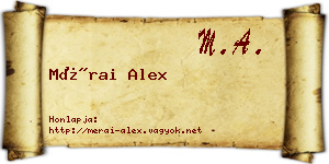 Mérai Alex névjegykártya